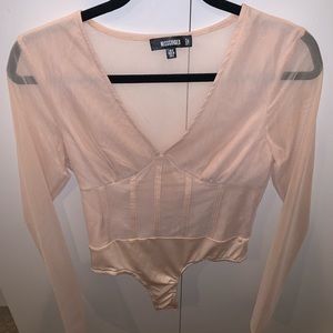 Blush Pink Sheer Bodysuit
